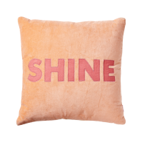 Square Coral Velvet Cushion ''SHINE'' By Rice DK